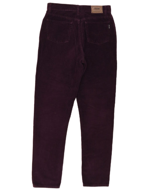 Mash Womens High Waist Tapered Corduroy Trousers IT 46 Large W28 L29 Purple