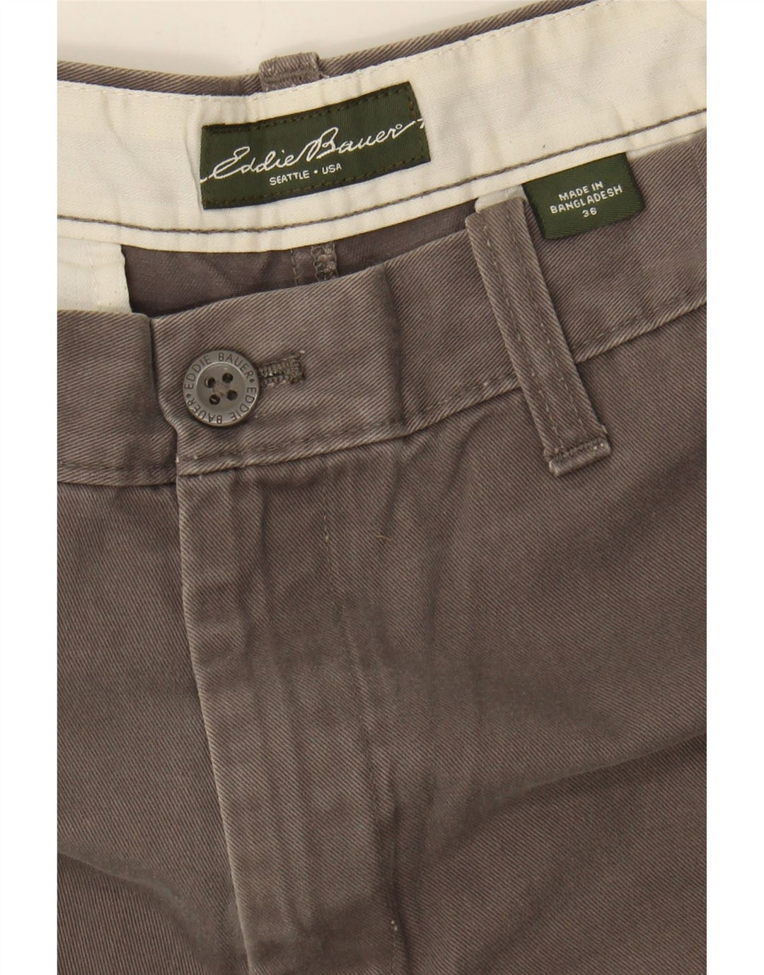 EDDIE BAUER Mens Chino Shorts W36 Large  Grey Cotton Vintage Eddie Bauer and Second-Hand Eddie Bauer from Messina Hembry 