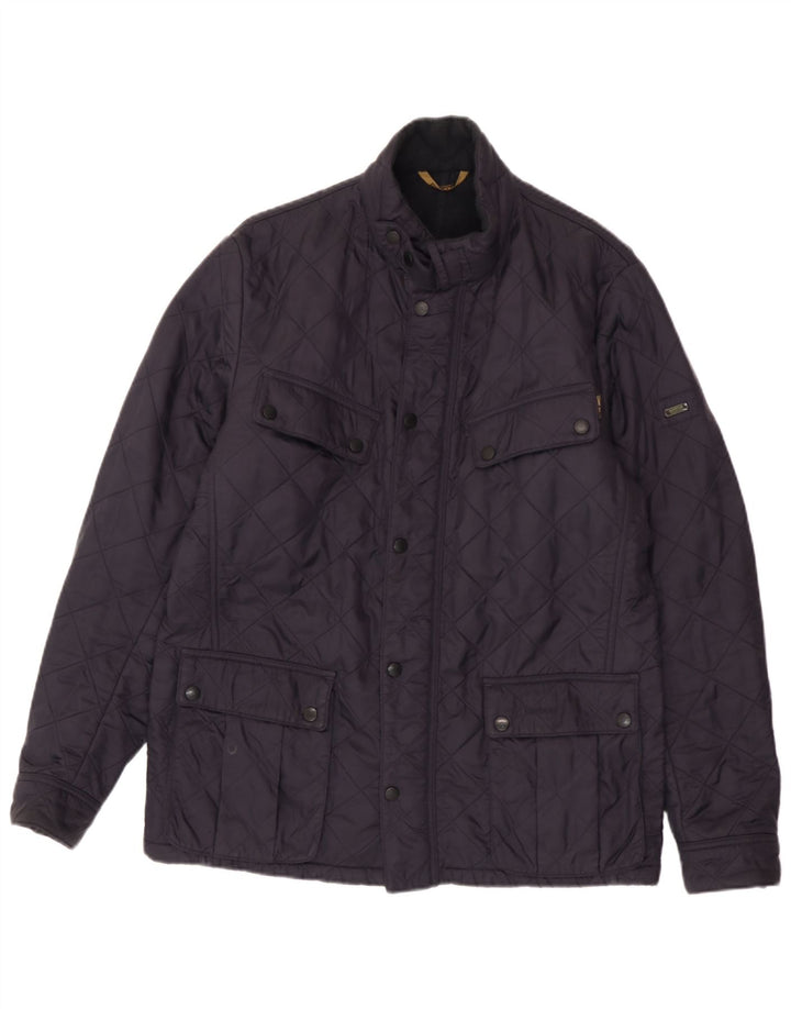 Barbour Herre quiltet jakke UK 40 Stor marineblå polyamid