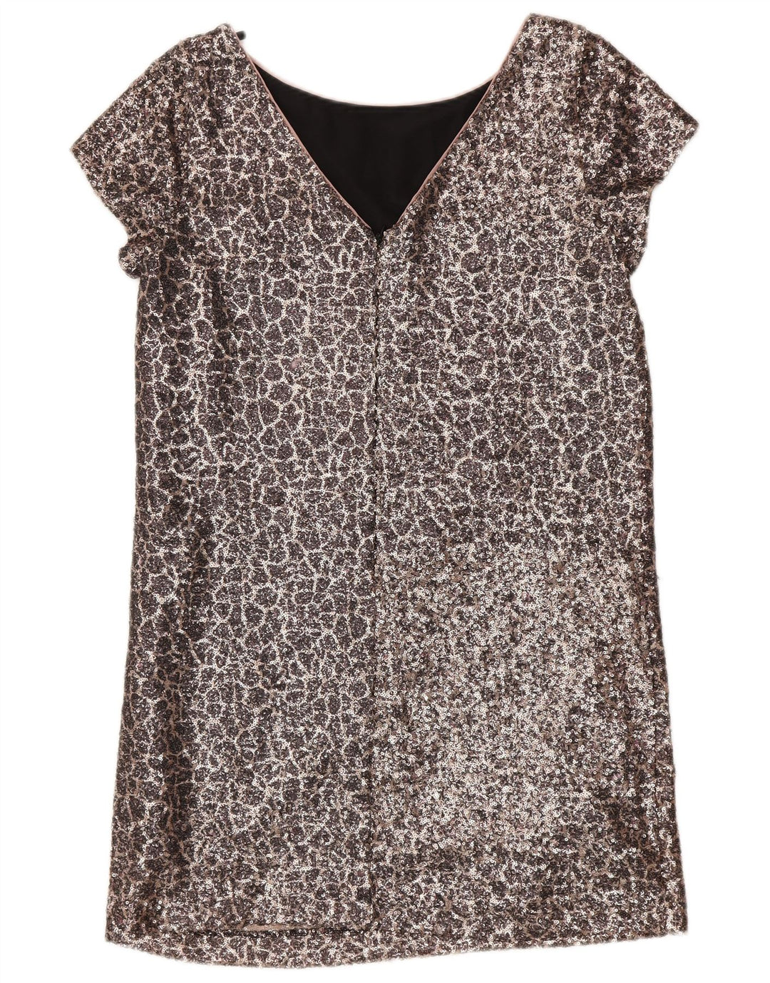 Επόμενο γυναικείο φόρεμα με παγιέτες Shift UK 12 Medium Silver Nylon