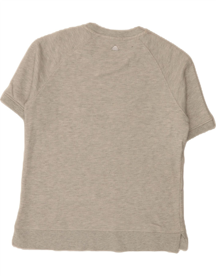 BARBOUR Womens Graphic Short Sleeve Sweatshirt Jumper UK 12 Medium Grey Vintage Barbour and Second-Hand Barbour from Messina Hembry 