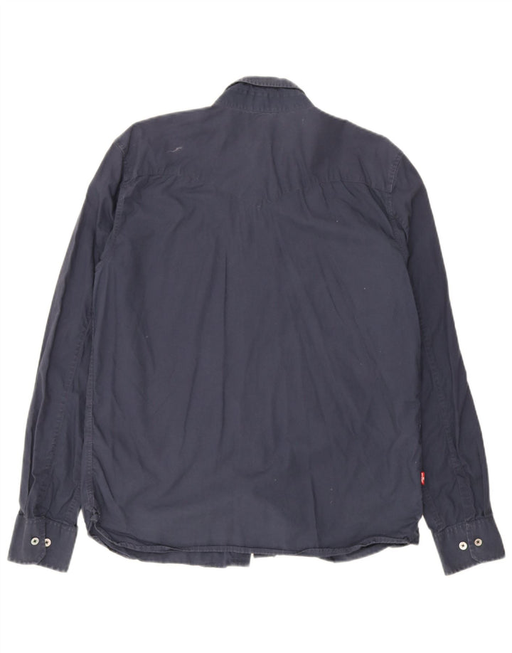 Levi's Mens Classic Fit Shirt Medium Navy Blue Cotton