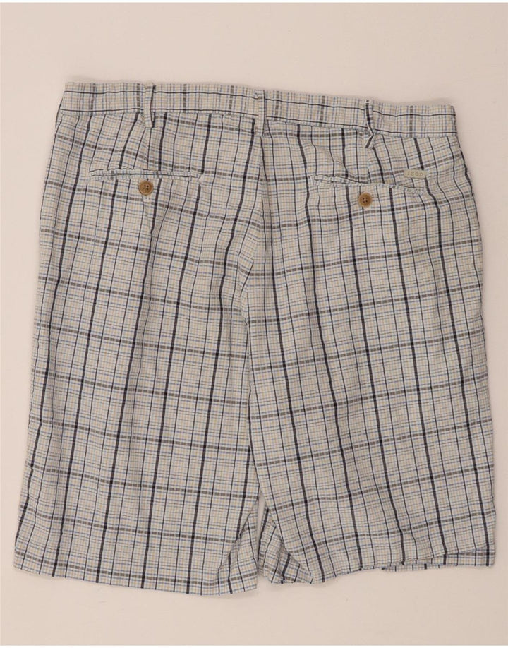 IZOD Mens Chino Shorts W36 Large Blue Check Cotton Vintage Izod and Second-Hand Izod from Messina Hembry 
