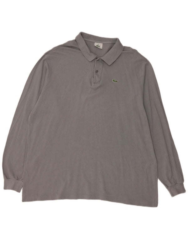 Lacoste Herren-Langarm-Poloshirt, Größe 8 3XL, graue Baumwolle