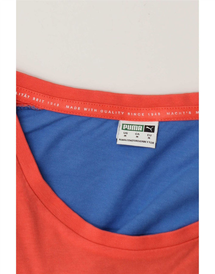 T-shirt da uomo Puma Top blu medio color block