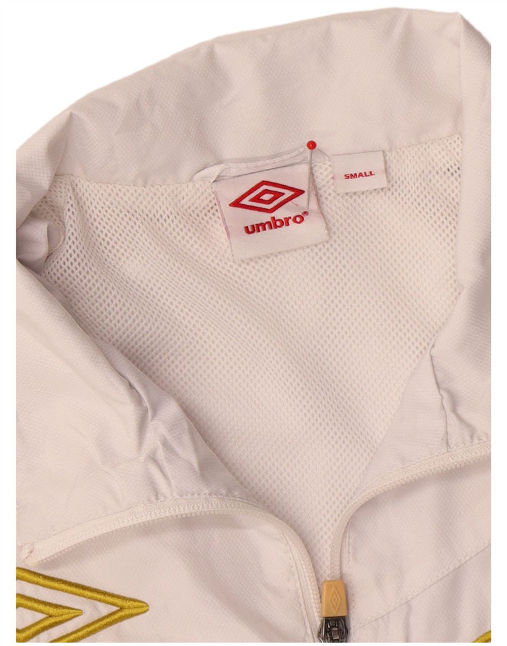 Umbro Mens Graphic Tracksuit Top Jacket Small White Colourblock Polyester