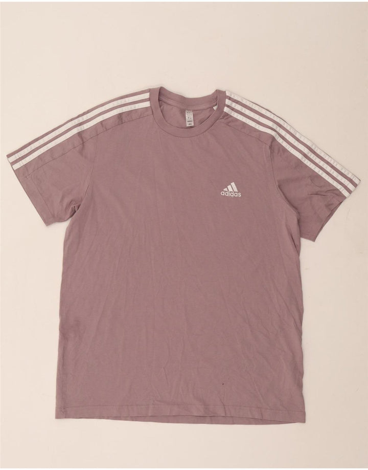 Adidas Mens T-Shirt Top Large Purple Cotton