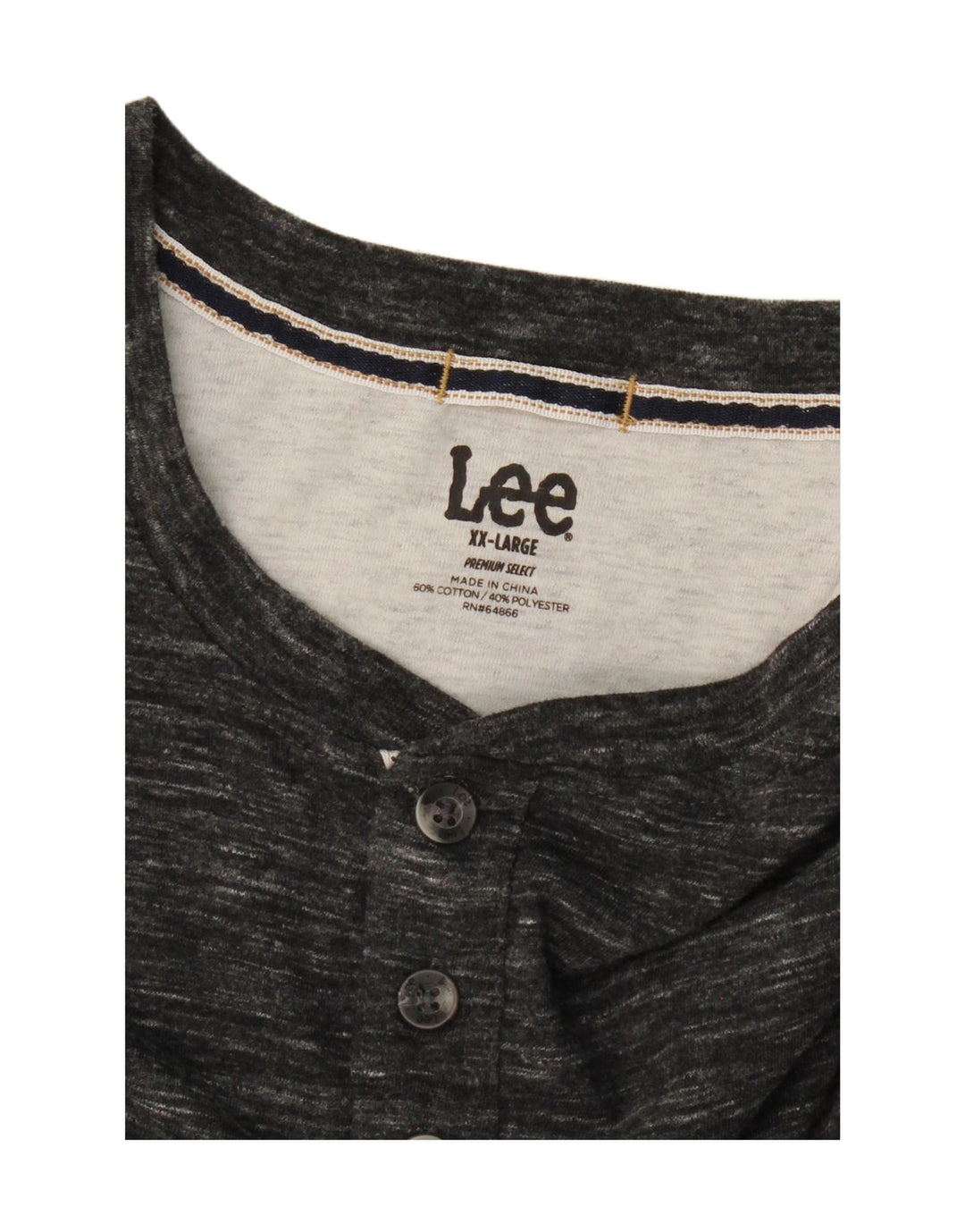 LEE Mens T-Shirt Top 2XL Grey Flecked Cotton Vintage Lee and Second-Hand Lee from Messina Hembry 