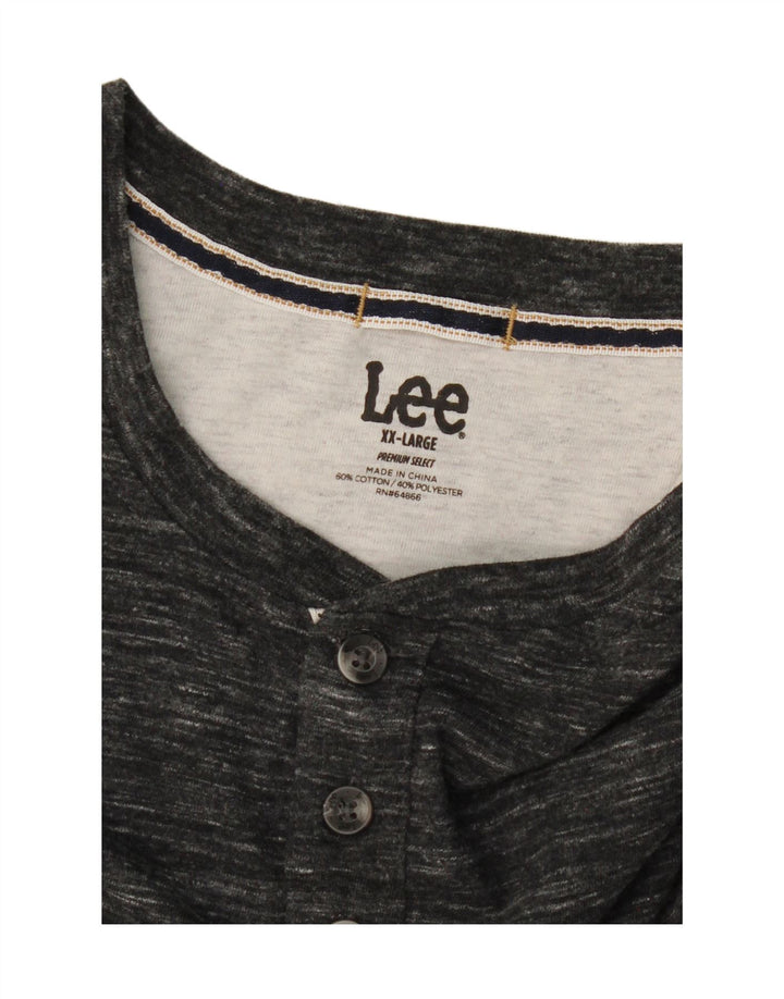 LEE Mens T-Shirt Top 2XL Grey Flecked Cotton Vintage Lee and Second-Hand Lee from Messina Hembry 