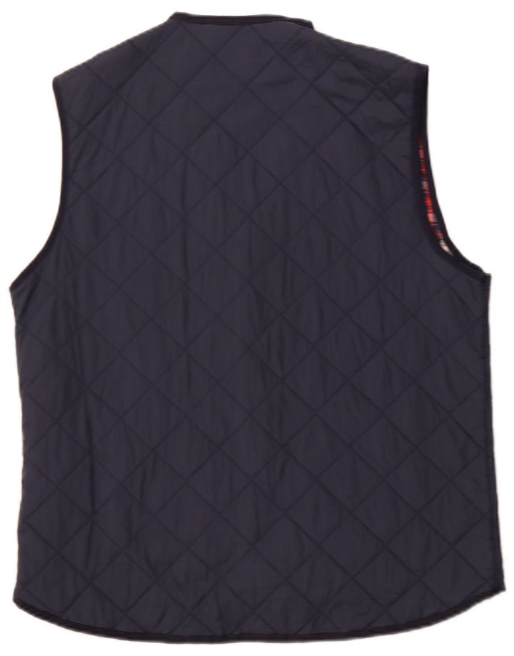 BELFE & BELFE Mens Quilted Gilet IT 46 Small Navy Blue Nylon