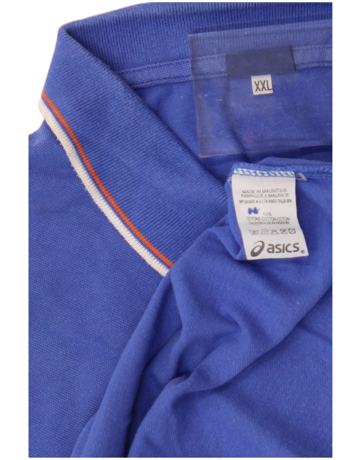 ASICS Mens Polo Shirt 2XL Blue Cotton