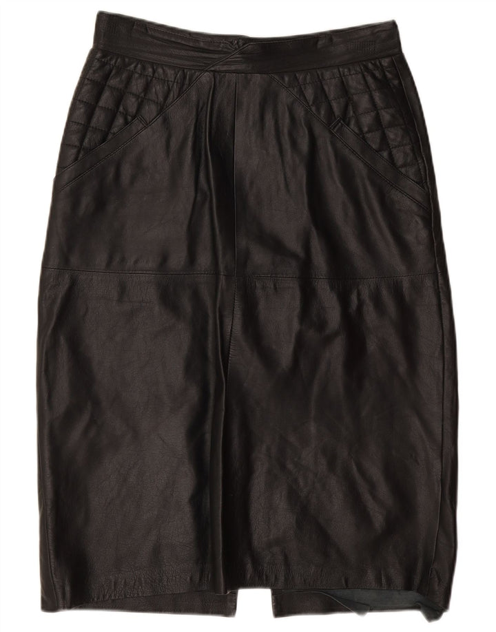 jupe en cuir femme vintage W30 Noir moyen