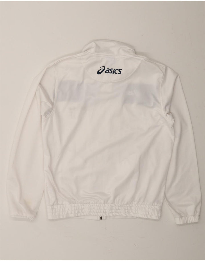 ASICS Womens Tracksuit Top Jacket UK 10 Small White Colourblock Polyester Vintage Asics and Second-Hand Asics from Messina Hembry 