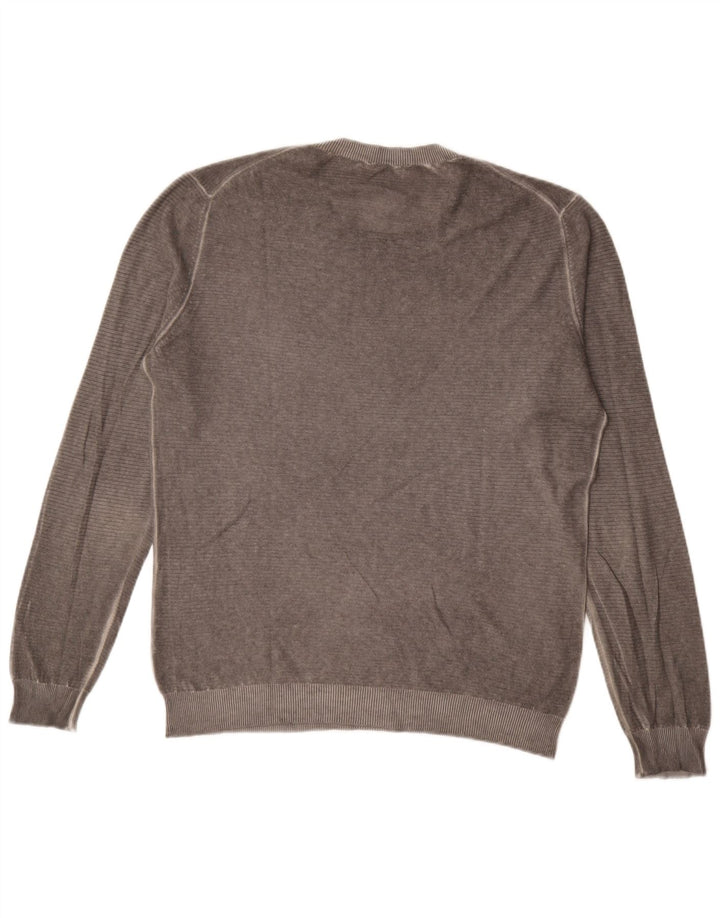 Sisley Mens Crew Neck Jumper Sweater Large Grey