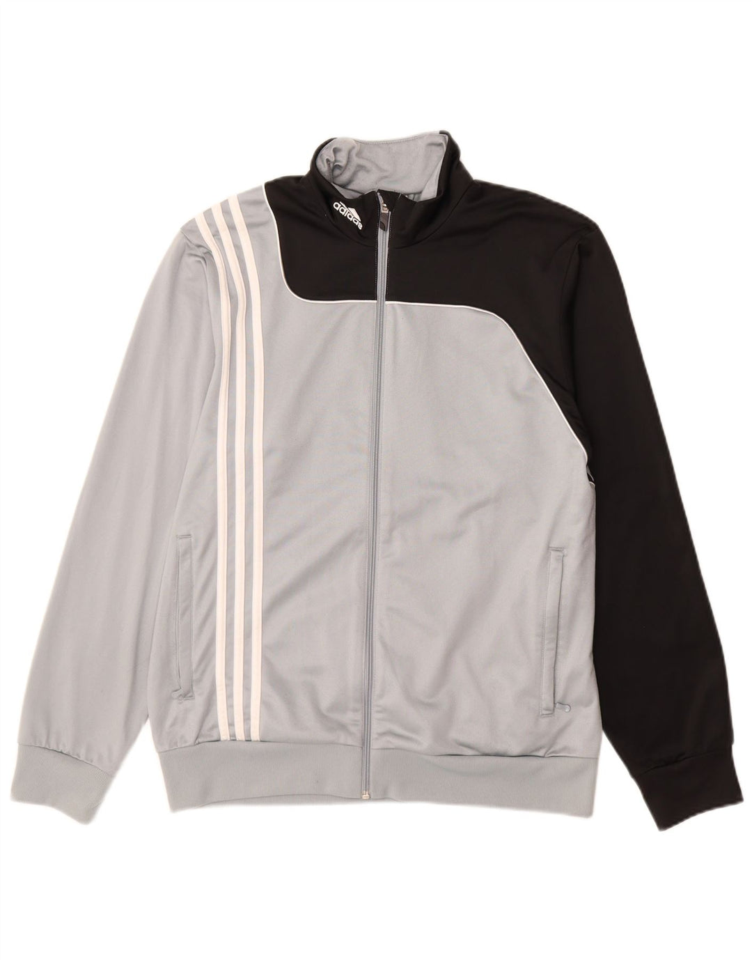 Adidas Mens Tracksuit Top Jacket UK 40/42 Medium Grey Colourblock Polyester