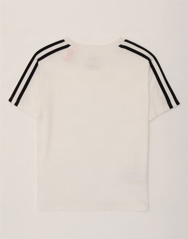 Adidas Boys T-Shirt Top 7-8 ετών Λευκό βαμβακερό