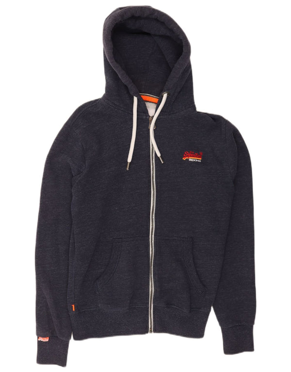 Superdry Herre Regular Fit Hættetrøje med lynlås XS Marineblå Flecked Bomuld