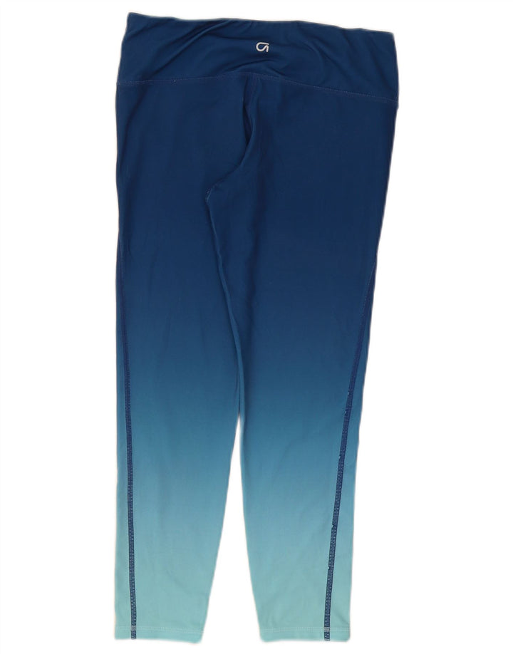 Gap Womens Crop Leggings UK 10 Small Blue Colourblock Polyester