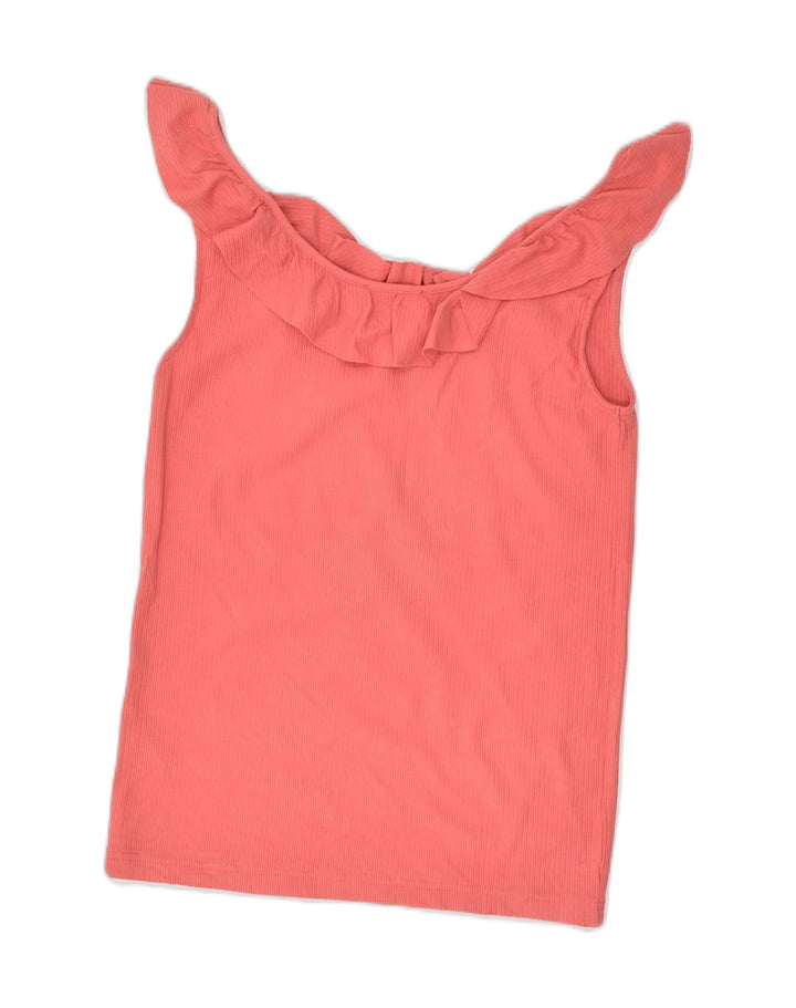 J. CREW Womens Ruffle Front Vest Top UK 10 Small Pink Cotton | Vintage J. Crew | Thrift | Second-Hand J. Crew | Used Clothing | Messina Hembry 