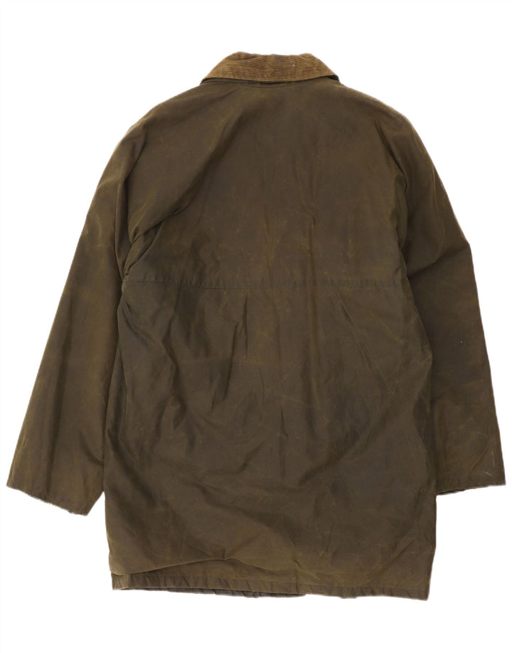 Vintage Mens Waxed Cotton Coat UK 38 Medium Khaki