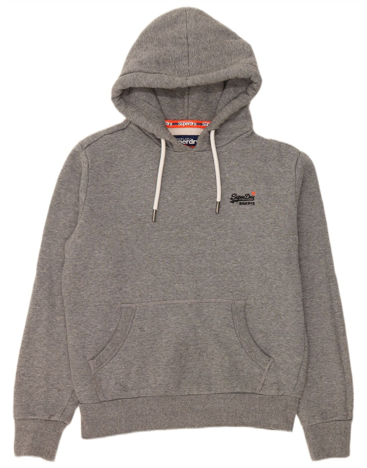 Superdry Mens Hoodie Jumper Medium Grey Cotton