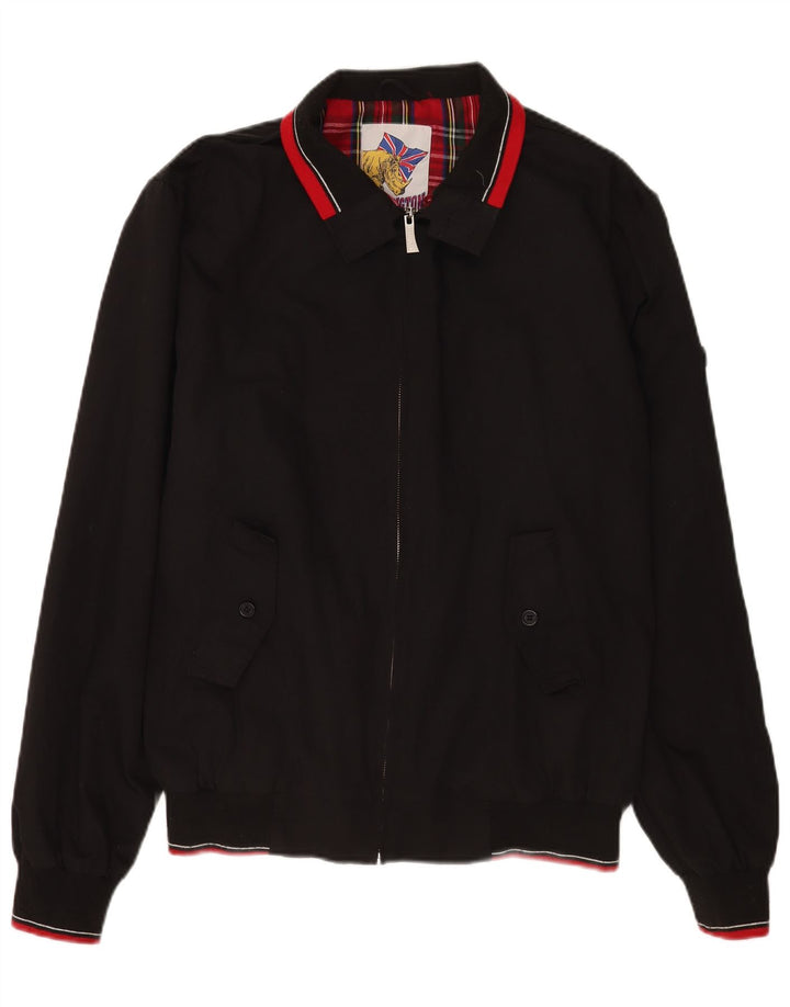 Giubbotto bomber vintage da uomo UK 44 2XL poliestere nero retrò