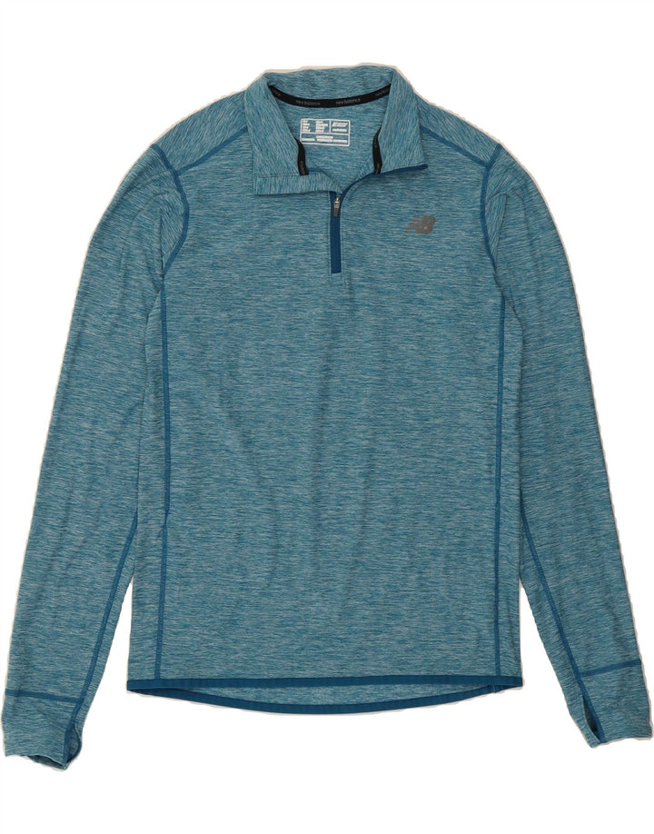 NEW BALANCE Mens Zip Neck Pullover Tracksuit Top Small Blue Polyester Vintage New Balance and Second-Hand New Balance from Messina Hembry 