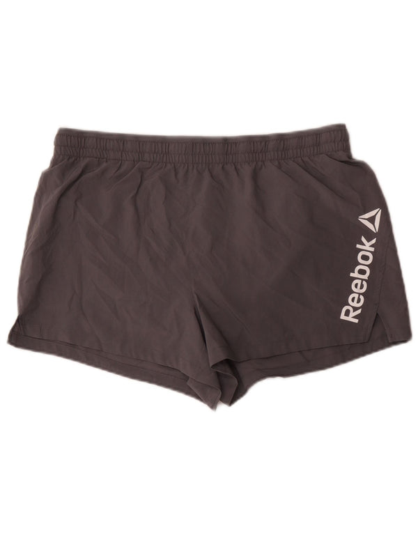Pantaloncini sportivi Reebok da uomo con grafica, grandi, in poliestere grigio