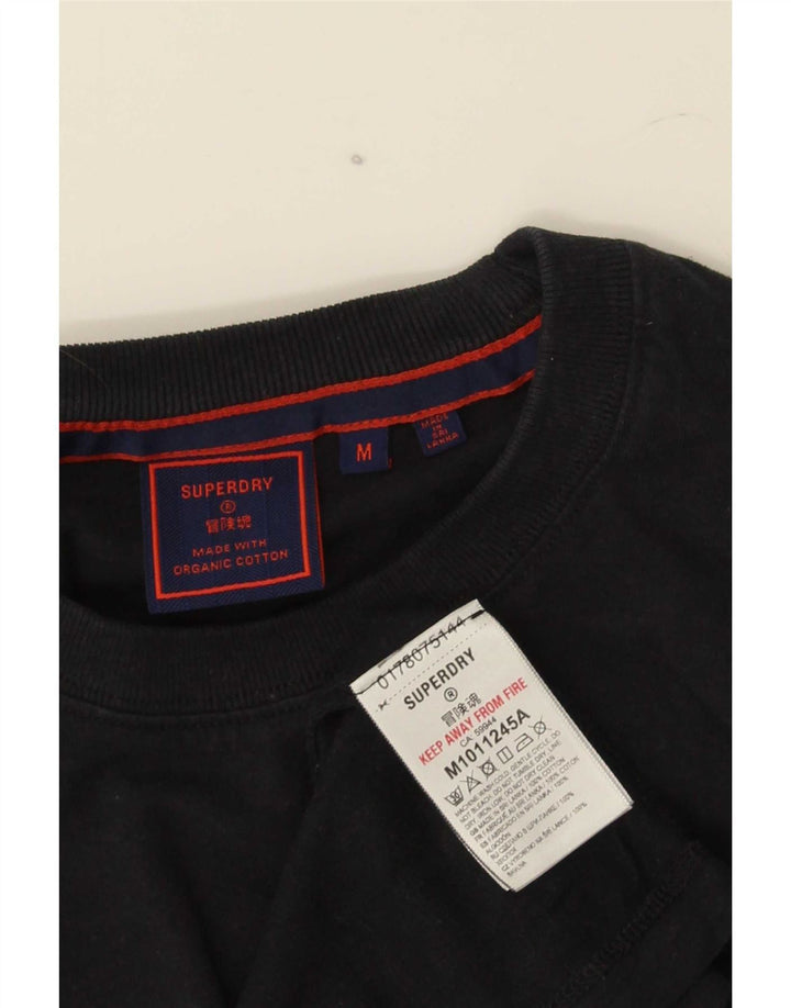 Superdry Mens T-Shirt Top Medium Black Cotton
