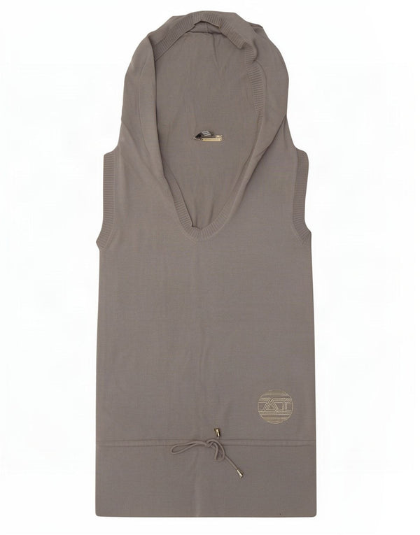 Armani Jeans Canotta da donna con cappuccio lungo con cappuccio UK 10 piccola in cotone grigio