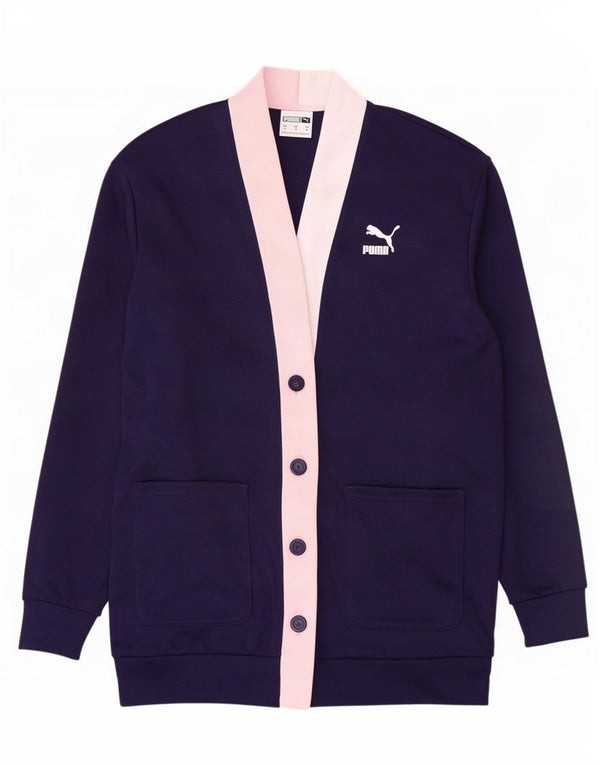 Giacca da tuta da donna Puma UK 14 Medium Blu Navy Colourblock