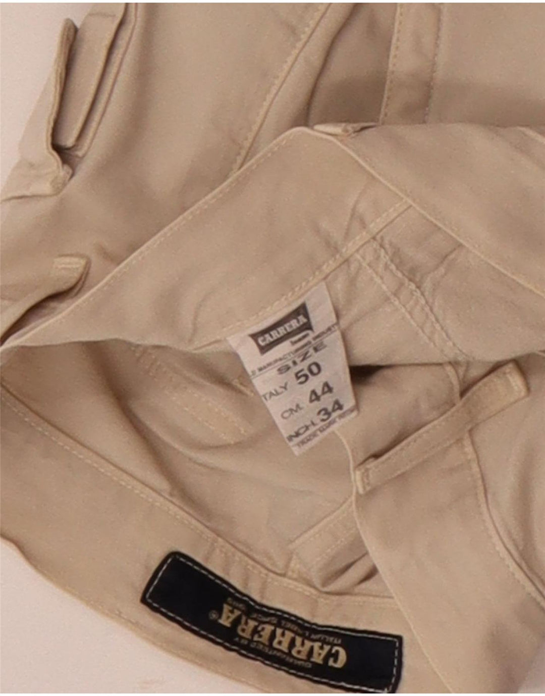 CARRERA Mens Cargo Shorts IT 50 Large W34 Beige Cotton