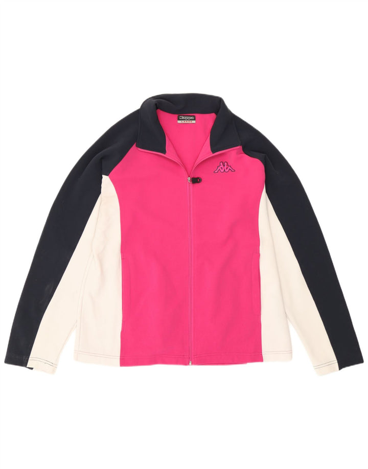 Kappa Veste de survêtement pour femme UK 16 Large Rose Colorblock Polyester