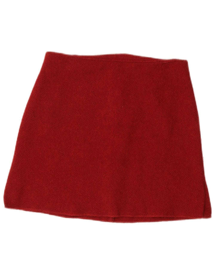 BENETTON Womens Mini Skirt W26 Small Burgundy