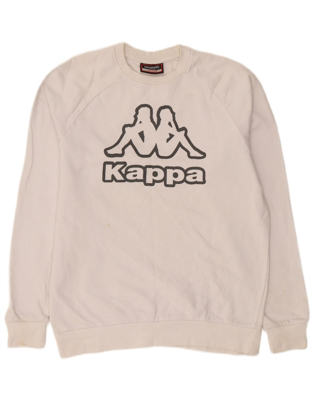 Kappa Herre Grafisk Sweatshirt Jumper Stor Hvid Bomuld