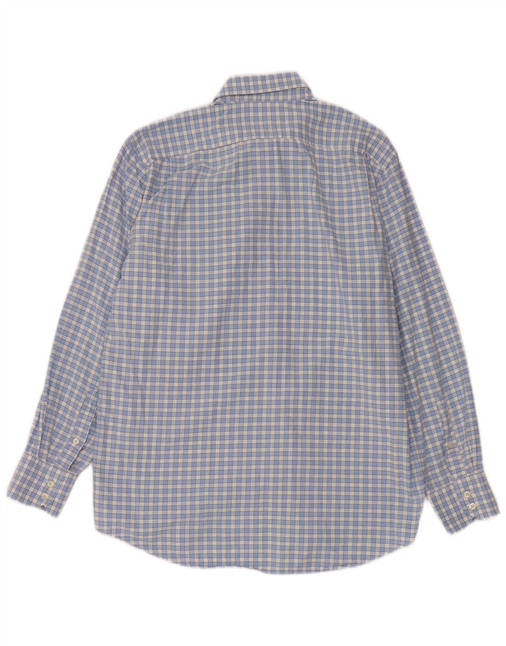 Lacoste Mens Shirt Size 40 Medium Blue Check Cotton
