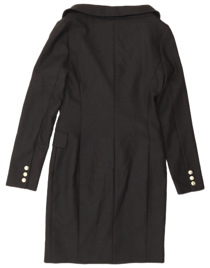 Karen Millen Womens Double Breasted Coat UK 8 Small Black Polyester
