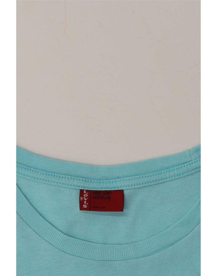 Levi's Damen Grafik-T-Shirt-Oberteil UK 12 Mittelblau