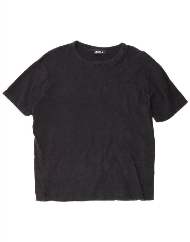 LERROS Mens T-Shirt Top Large Black Cotton