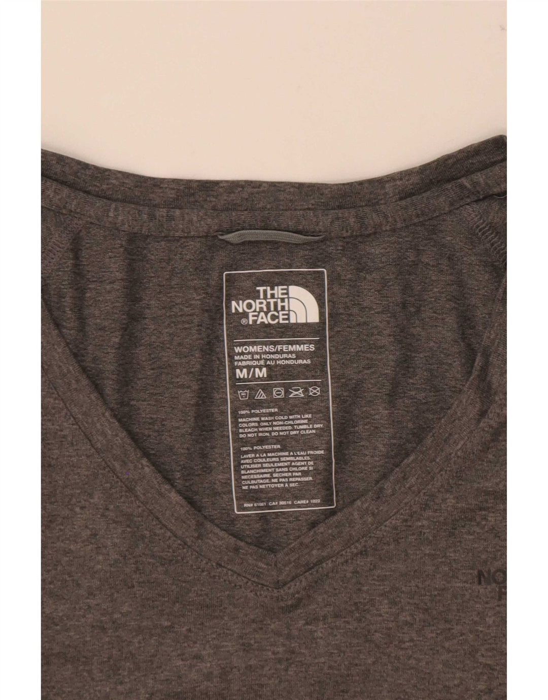 The North Face Damen-T-Shirt-Oberteil UK 12 Mittelgrau meliertes Polyester