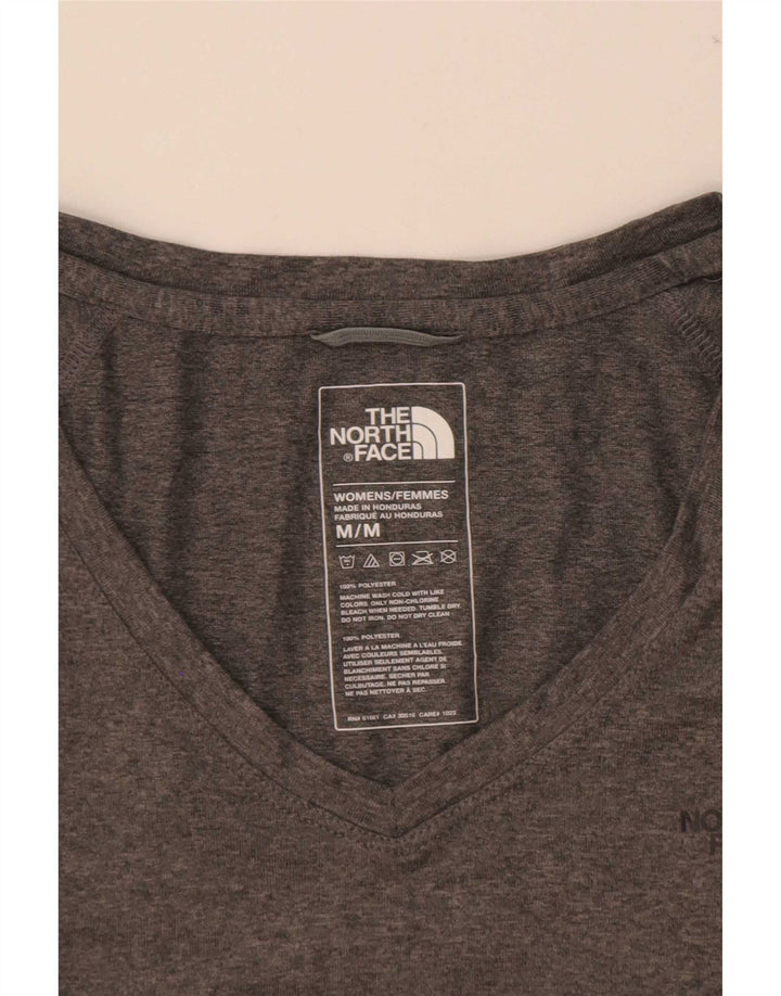 The North Face Damen-T-Shirt-Oberteil UK 12 Mittelgrau meliertes Polyester