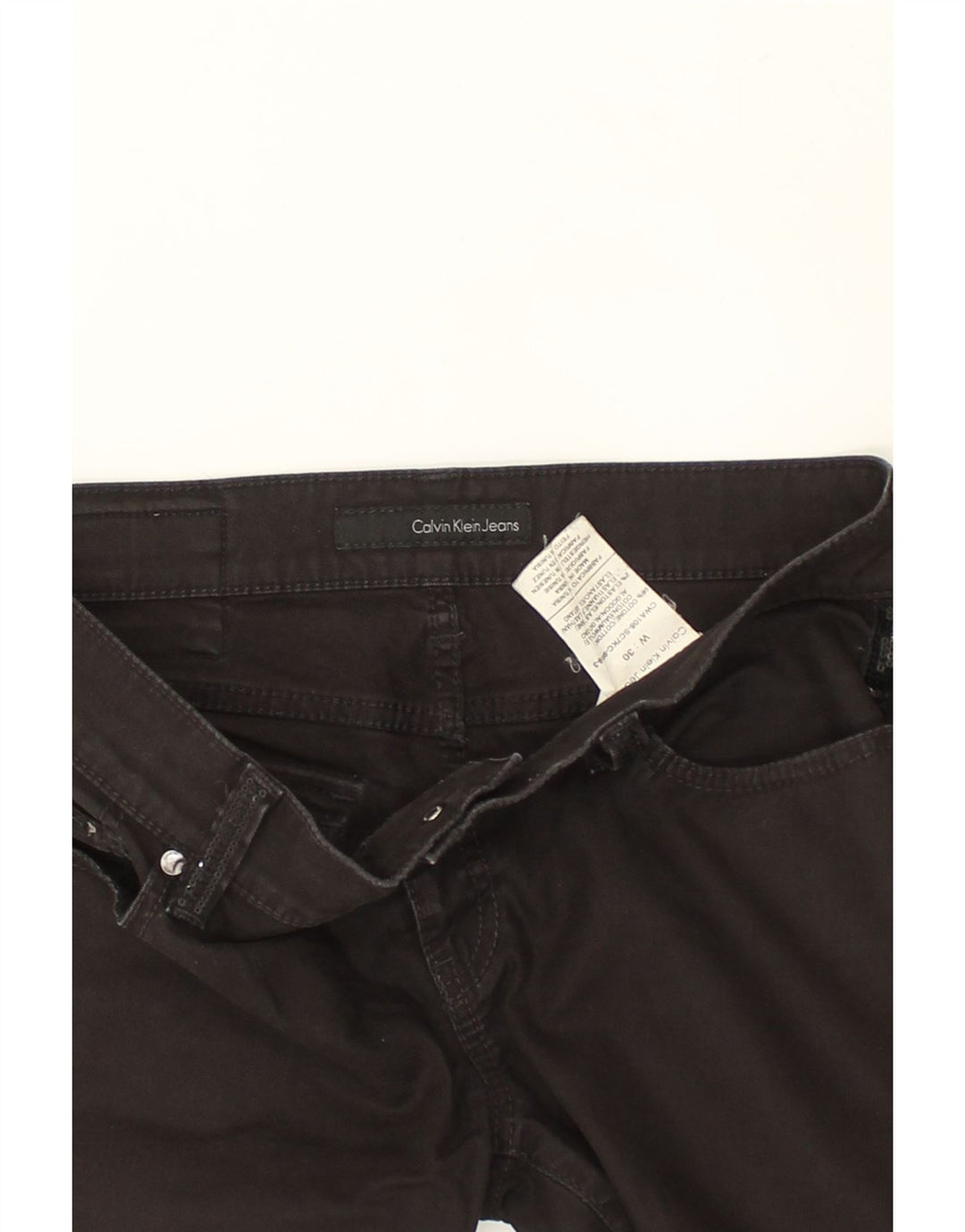 CALVIN KLEIN Womens Slim Casual Trousers W30 L27  Black Cotton | Vintage Calvin Klein | Thrift | Second-Hand Calvin Klein | Used Clothing | Messina Hembry 