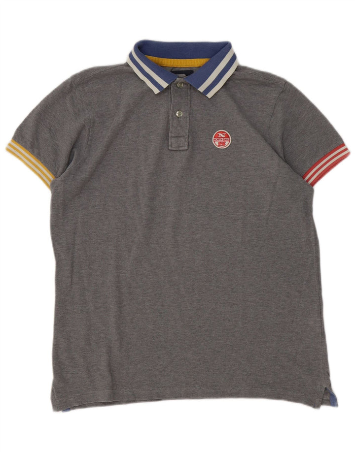 North Sails Mens Rugby Polo Shirt Small Grey Cotton