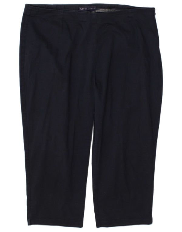 Pantaloni Capri da donna Marks & Spencer UK 16 Large W34 L19 Cotone blu navy
