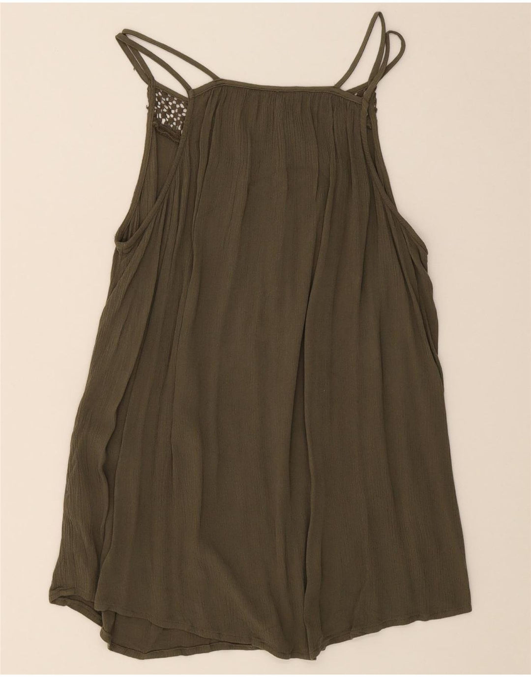 MOSSIMO Womens Sleeveless Blouse Top UK 16 Large Khaki Rayon Vintage Mossimo and Second-Hand Mossimo from Messina Hembry 