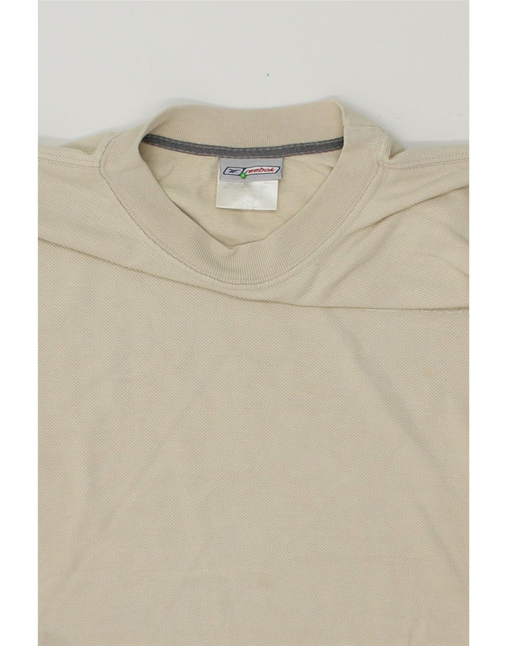 REEBOK Womens Oversized Sweatshirt Jumper UK 16 Large Off White Vintage Reebok and Second-Hand Reebok from Messina Hembry 