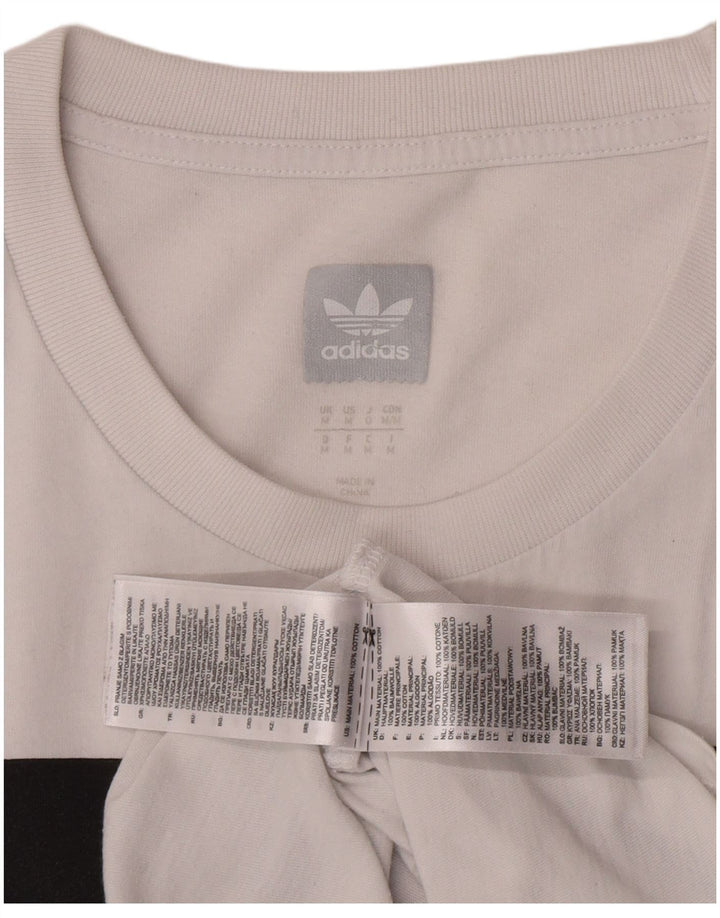 Adidas Mens Graphic T-Shirt Top Medium White Cotton