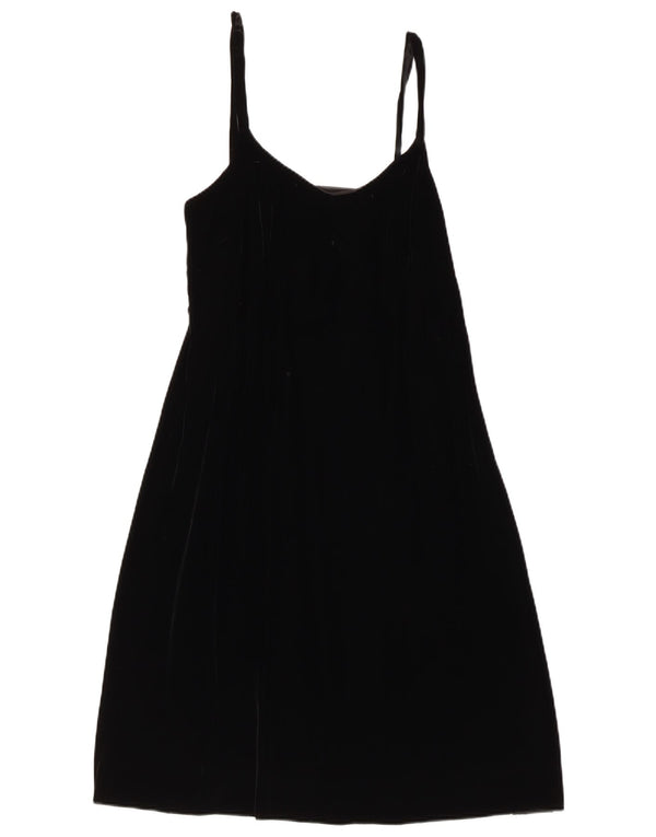 Vintage Womens Velvet Slip Dress IT 48 XL Black