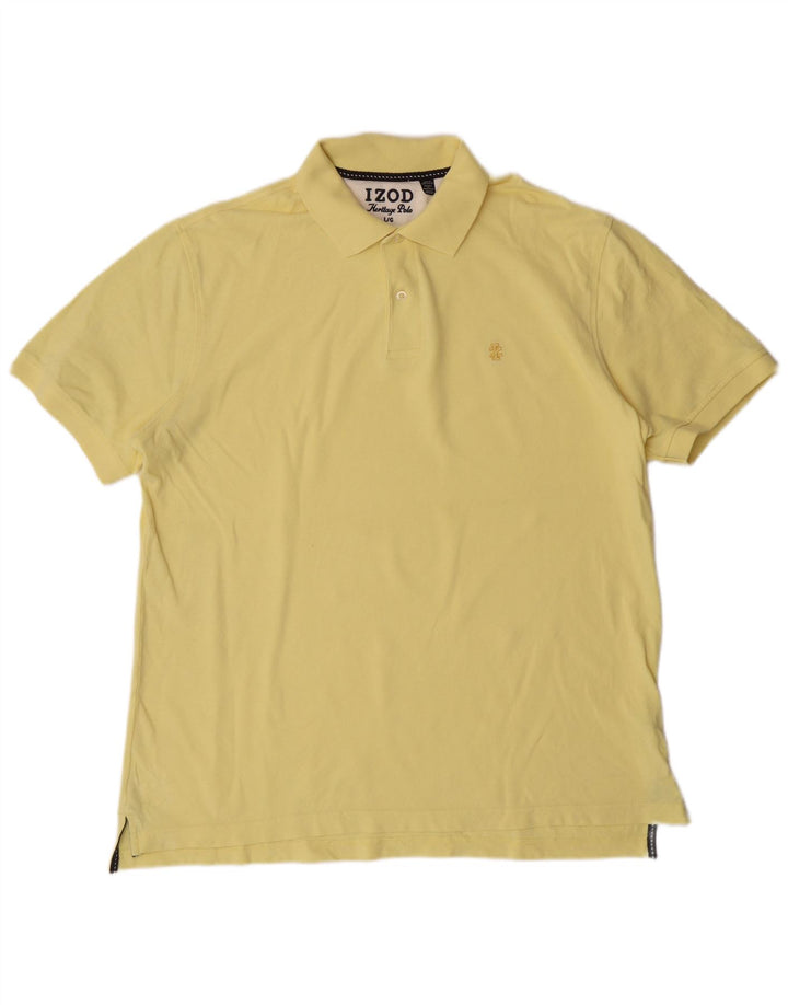 Izod Mens Polo Shirt Large Yellow Cotton