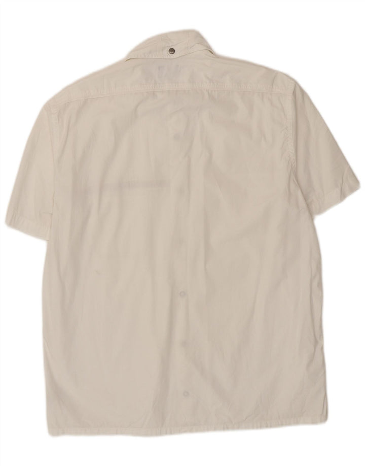 Trussardi Mens Short Sleeve Shirt Large White Cotton